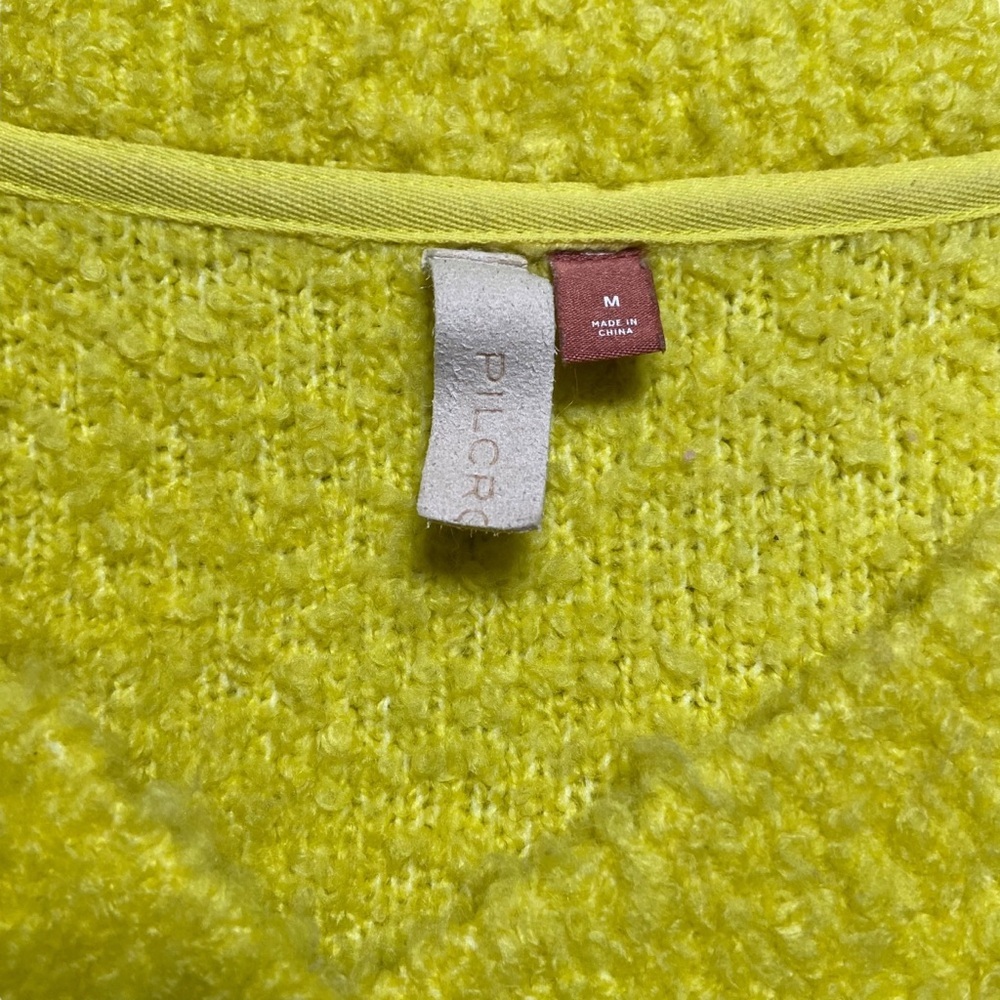 Anthropologie Pilcro V-Neck Teddy Sweater Oversized Relaxed Fit Tunic Medium - Picture 6 of 7